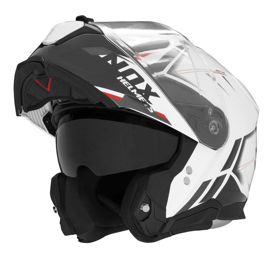 Casque Moto Modulable N967 Synchro Blanc Rouge | NOX - LE PRATIQUE DU MOTARD