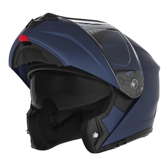 Casque Moto Modulable N968 Bleu Mat | NOX - LE PRATIQUE DU MOTARD