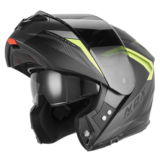 Casque Moto Modulable N968 Shift Noir Mat Jaune | NOX - LE PRATIQUE DU MOTARD
