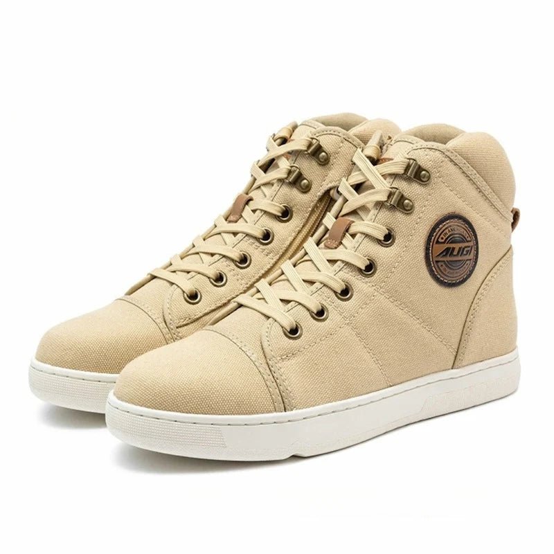 Basket Moto Vintage en Toile avec Semelle Blindée | AUGI HERITAGE™ - LE PRATIQUE DU MOTARD