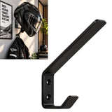 Support de casque moto mural en acier inoxydable noir, vue de face