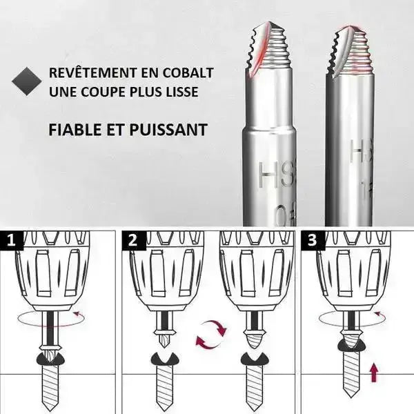 Foret Extracteurs de vis endommagée - Le Pratique du Motard