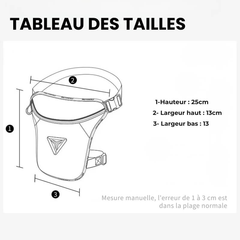 Sacoche Cuisse Moto Étanche MB6 - Imperméable 1,7L Noir - LE PRATIQUE DU MOTARD