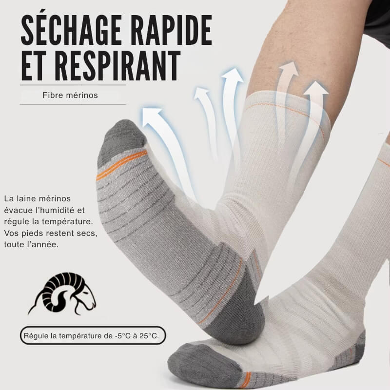 Chaussettes en Laine de Mérinos – TREKRIDER™ - LE PRATIQUE DU MOTARD
