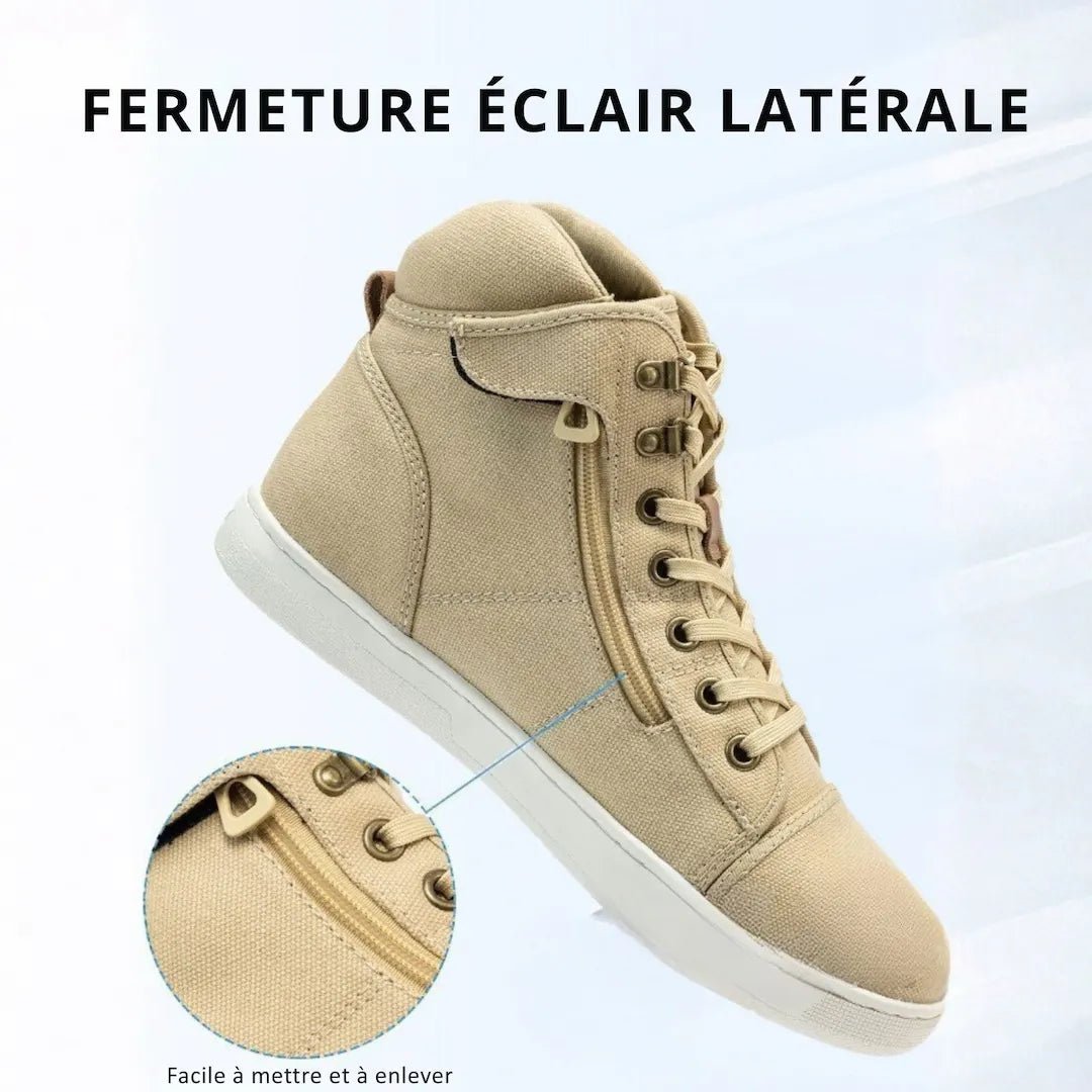 Basket Moto Vintage en Toile avec Semelle Blindée | AUGI HERITAGE™ - LE PRATIQUE DU MOTARD