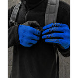Gants moto homme bleu BURN — vue portée sur guidon