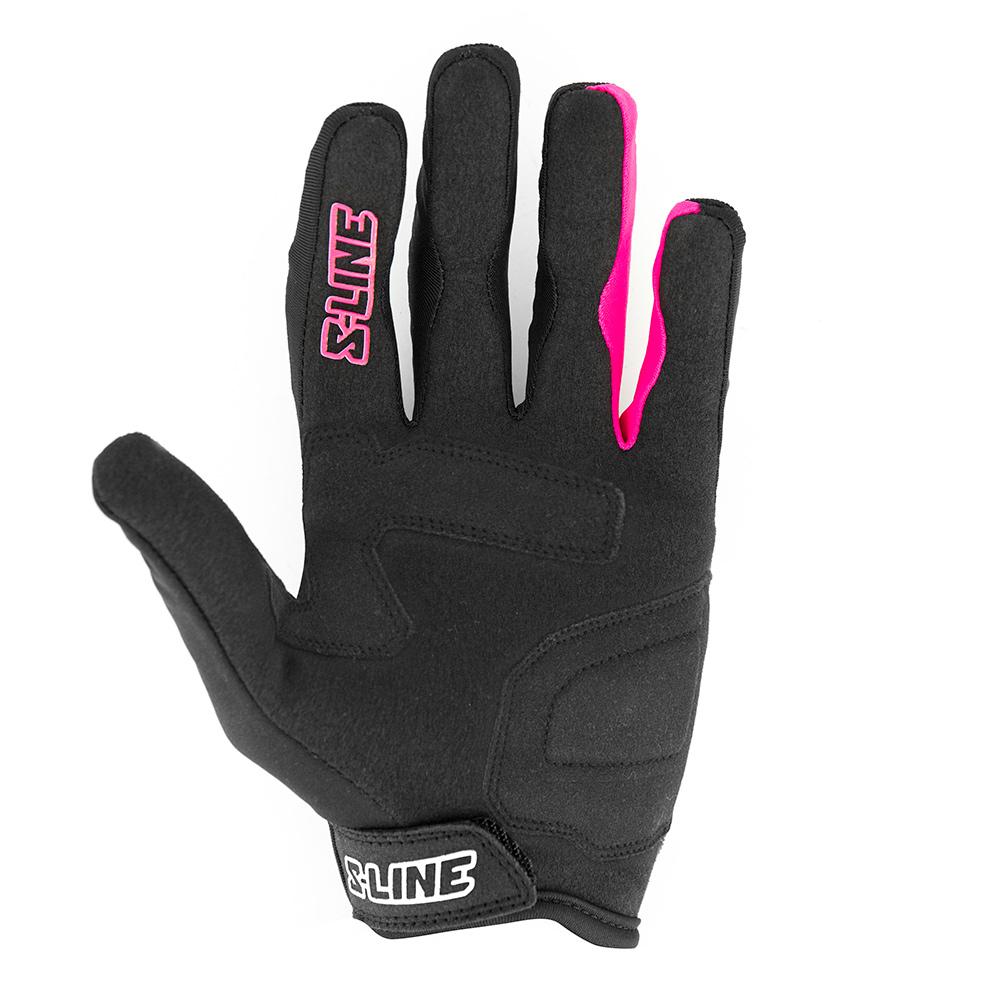Gants Moto Femme Rose S-Line BURN — détail paume cuir synthétique