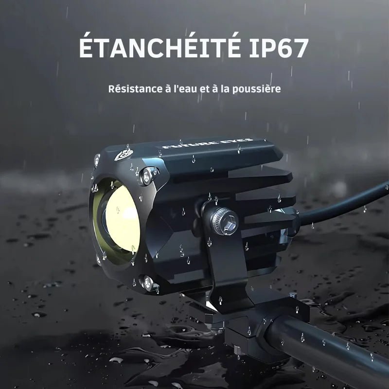 Mini Phare moto LED Additionnel | VisionPlus F150 - S (Interrupteur Sans fil) - LE PRATIQUE DU MOTARD