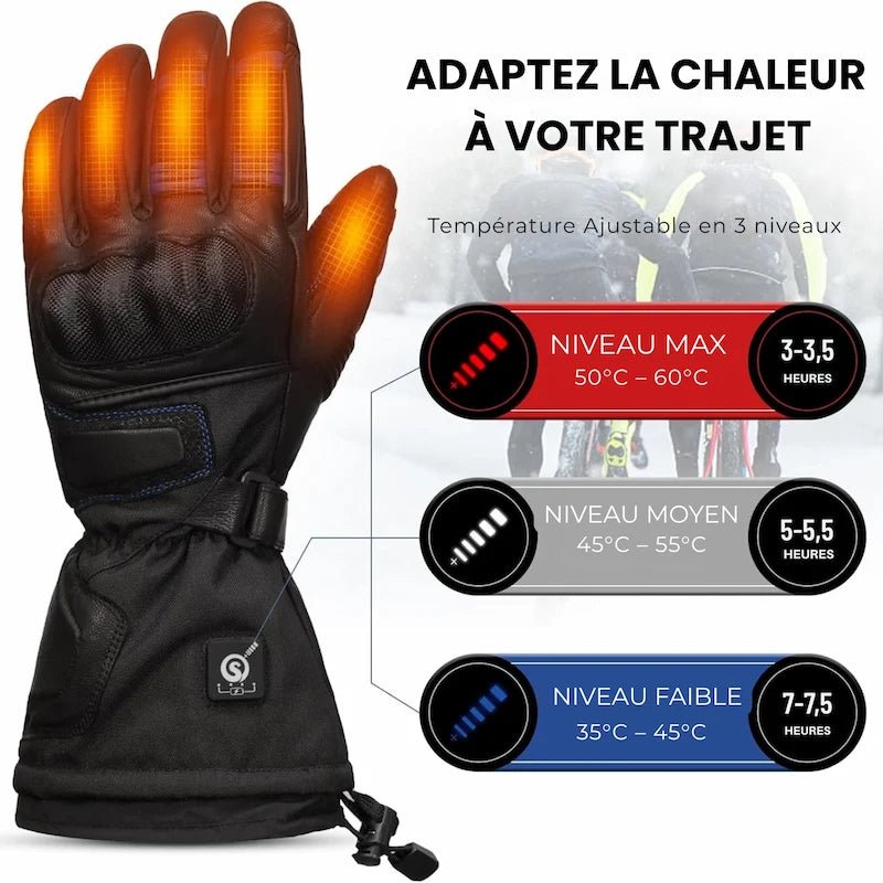 Gants Chauffants Moto carbone | RacerPro™ - LE PRATIQUE DU MOTARD