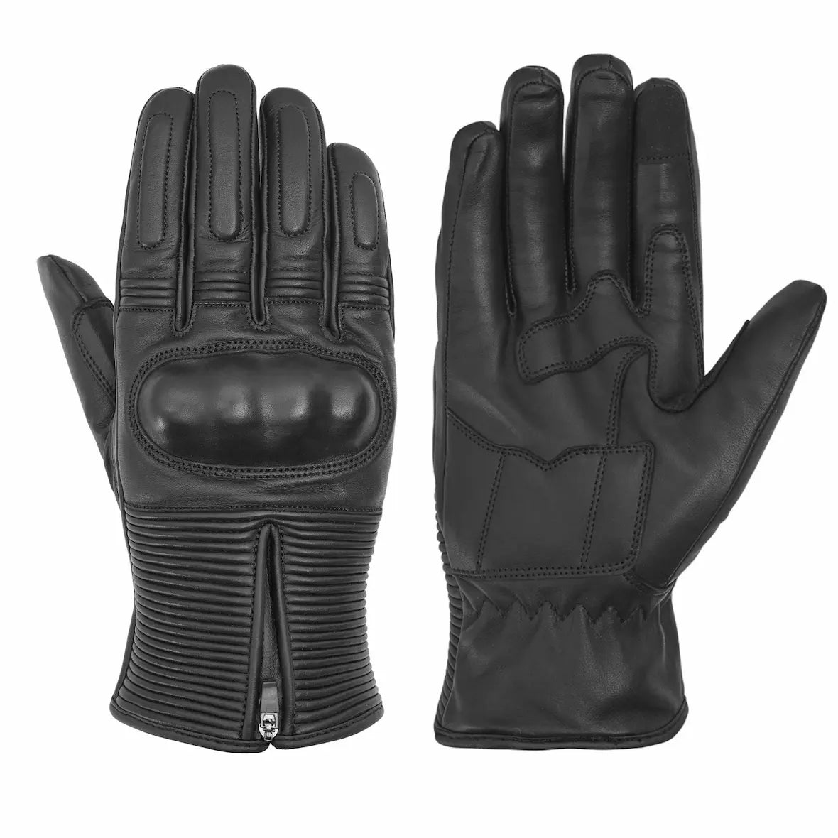 Gants cuir pleine fleur Factory Marron — coque phalanges, tactile