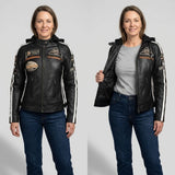 Blouson cuir moto femme cafe racer | LEGENDARY 58™ Noir - LE PRATIQUE DU MOTARD