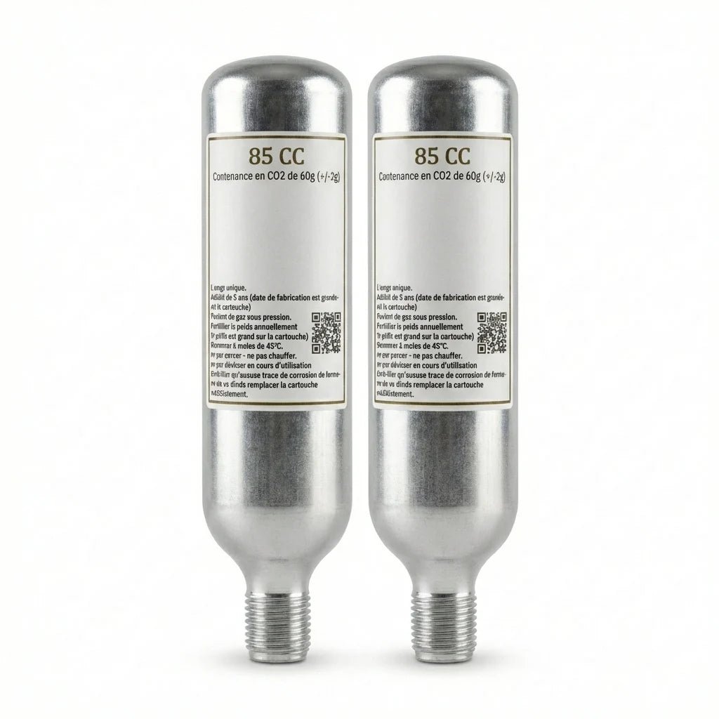 Cartouche CO2 60g pour Gilet Airbag Moto - Filetage 5/8 (85CC) - LE PRATIQUE DU MOTARD