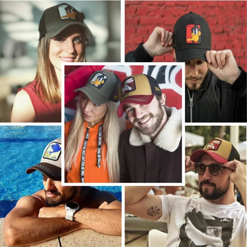 Casquette motard cartoon - Taz Noir Gris - LE PRATIQUE DU MOTARD