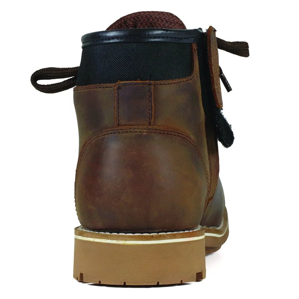 Bottine Moto Homme cuir Waterproof Homologué CE | Custer Commando Marron - LE PRATIQUE DU MOTARD