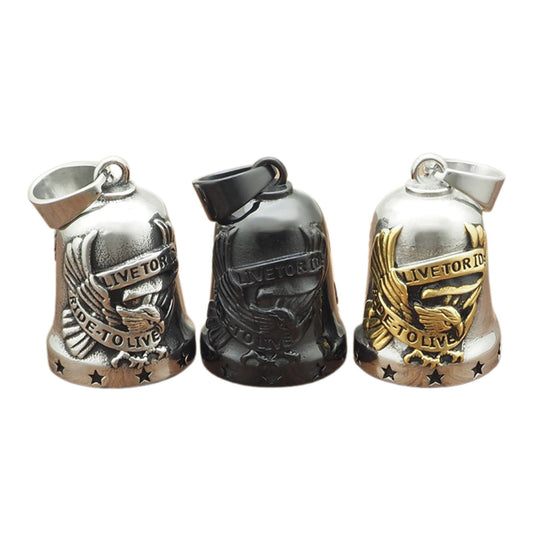 Guardian Bell® "Live to Ride" – La Cloche Porte - Bonheur (Acier Inoxydable) - LE PRATIQUE DU MOTARD