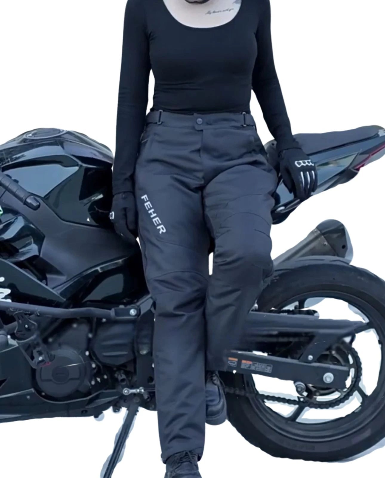 Surpantalon moto femme — zip latéral, étanche, CE2 | BORÉALE™ - LE PRATIQUE DU MOTARD