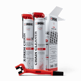 Pack Entretien Chaîne Moto Ipone — Chain Cleaner 750ml + Graisse X-TREM 750ml + Brosse