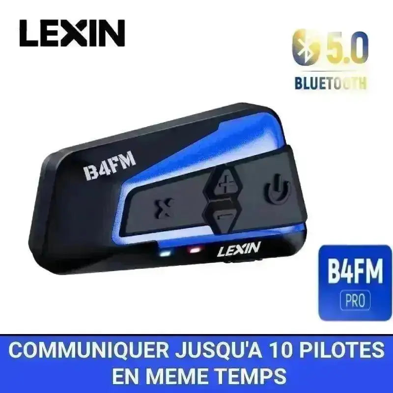 Intercom casque moto bluetooth LEXIN - 10 pilotes - Le Pratique du Motard