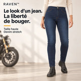 Pantalon Moto Femme JEGGINGS Taille Haute - Kevlar + Protection CE2 | RAVEN™