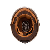 Casque moto Intégral Vintage | Marko™ FULLMOON 2 Bleu Orange - LE PRATIQUE DU MOTARD