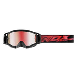 Masque Moto Cross Rouge — Compatible Tear-Off & Anti-Buée