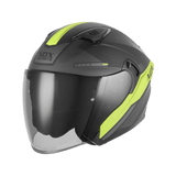 Casque Moto Jet N130 Ekto Noir Mat Jaune Fluo | NOX - LE PRATIQUE DU MOTARD