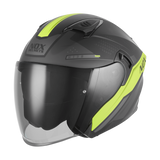 Casque Moto Jet N130 Ekto Noir Mat Jaune Fluo | NOX - LE PRATIQUE DU MOTARD
