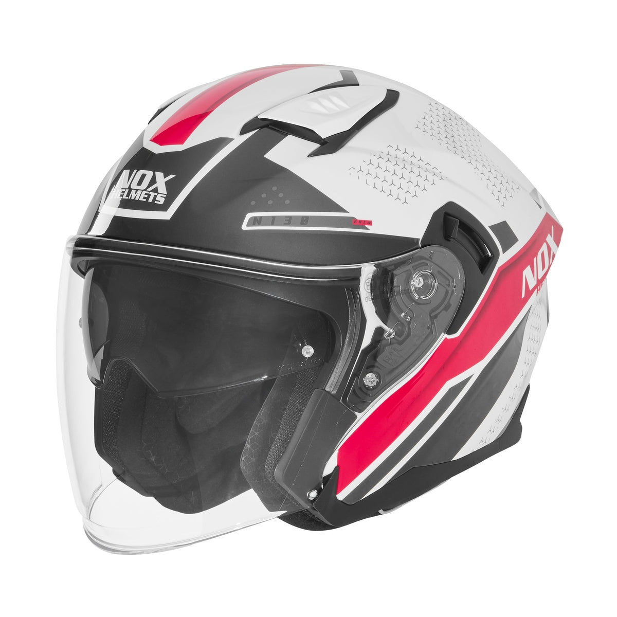 Casque Moto Jet N130 Ekto Blanc Rose | NOX - LE PRATIQUE DU MOTARD