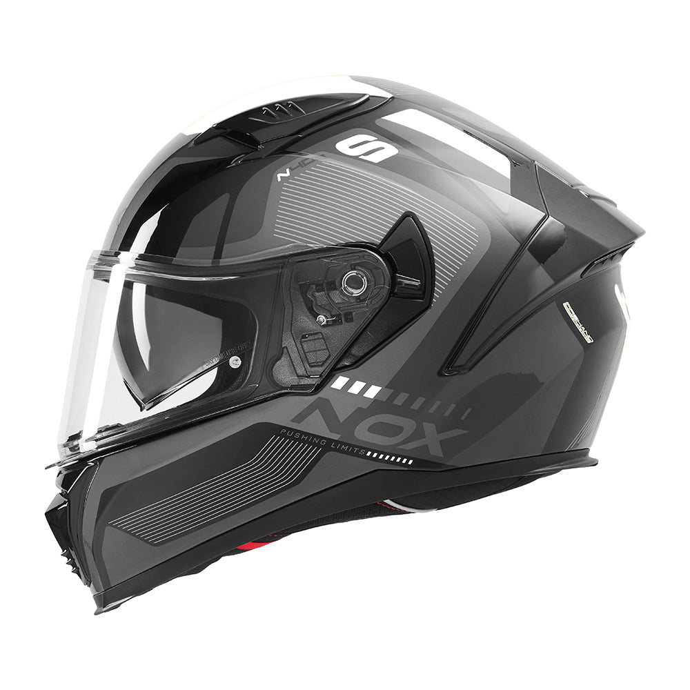 Casque Moto Intégral N402 Mentor Noir Blanc | NOX - LE PRATIQUE DU MOTARD
