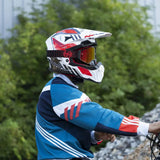 Casque Moto Cross N634 Storm Blanc Rouge | NOX - LE PRATIQUE DU MOTARD