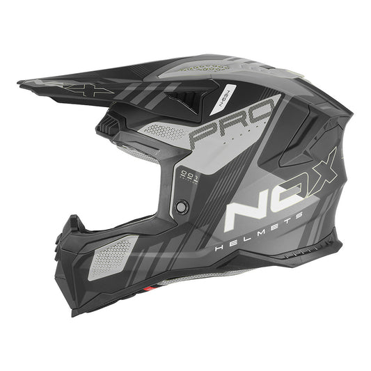 Casque Moto Cross N634 Storm Noir Mat Argent | NOX - LE PRATIQUE DU MOTARD