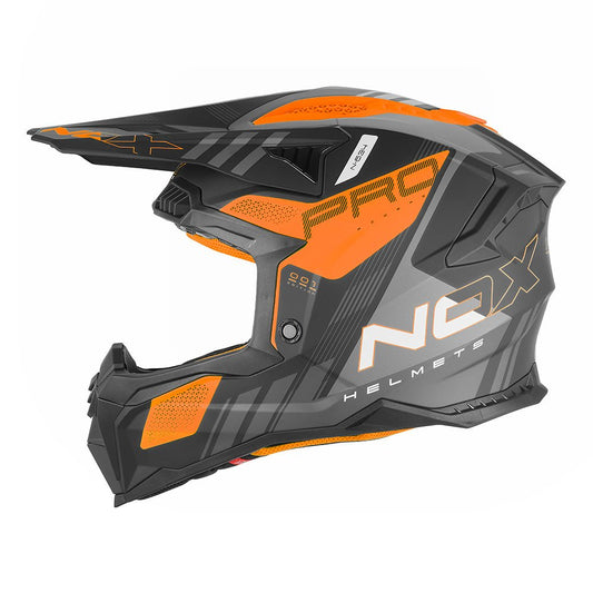 Casque Moto Cross N634 Storm Noir Mat Orange | NOX - LE PRATIQUE DU MOTARD