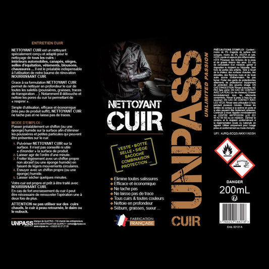 Kit Entretien Cuir – Nettoie et protége sans trace ni tache | Marque française - LE PRATIQUE DU MOTARD