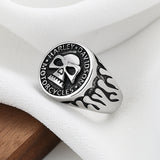 Bague Tête de Mort Biker - Style Harley, Taille Ajustable
