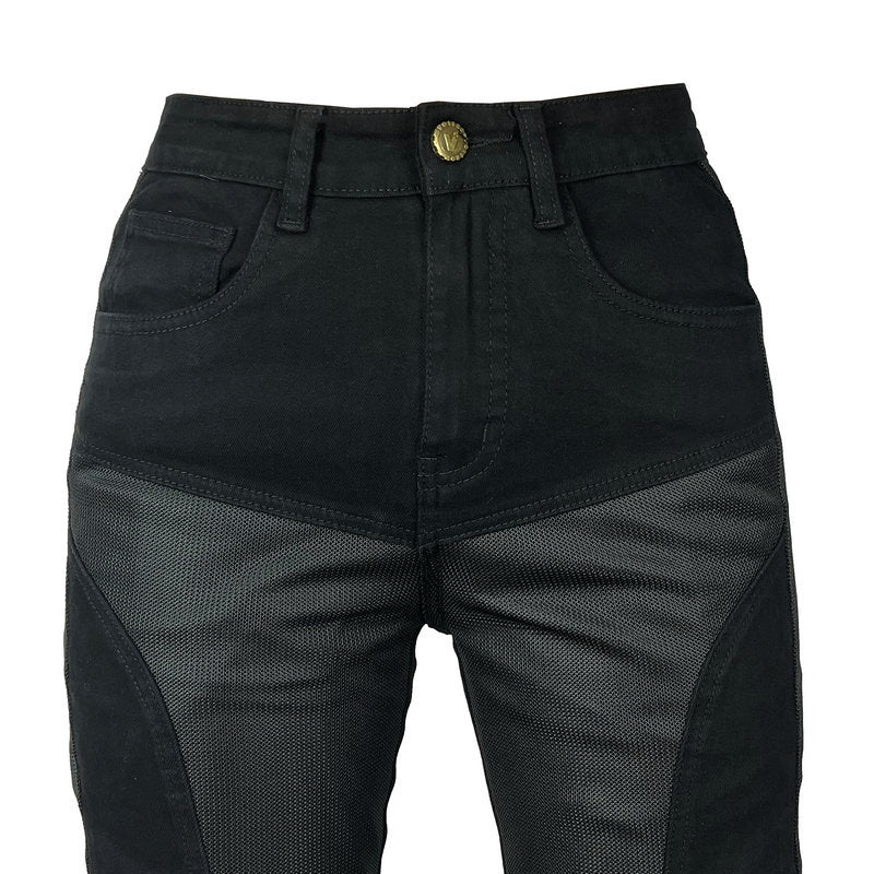 Pantalon moto femme été - VELOZA⹠Noir - LE PRATIQUE DU MOTARD