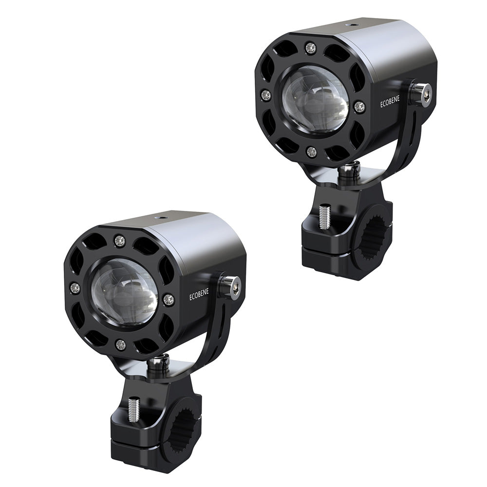 Feux additionnels LED moto 2x25W Ecobene longue portée télécommande sans fil