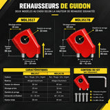 Pontet de Rehausse guidon moto 22/28mm