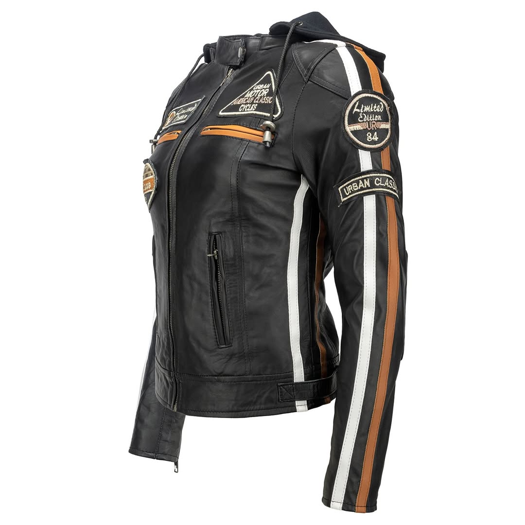 Blouson cuir moto rétro chic pour femme | LEGENDARY 58™ - LE PRATIQUE DU MOTARD