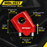 Pontet de Rehausse guidon moto 22/28mm
