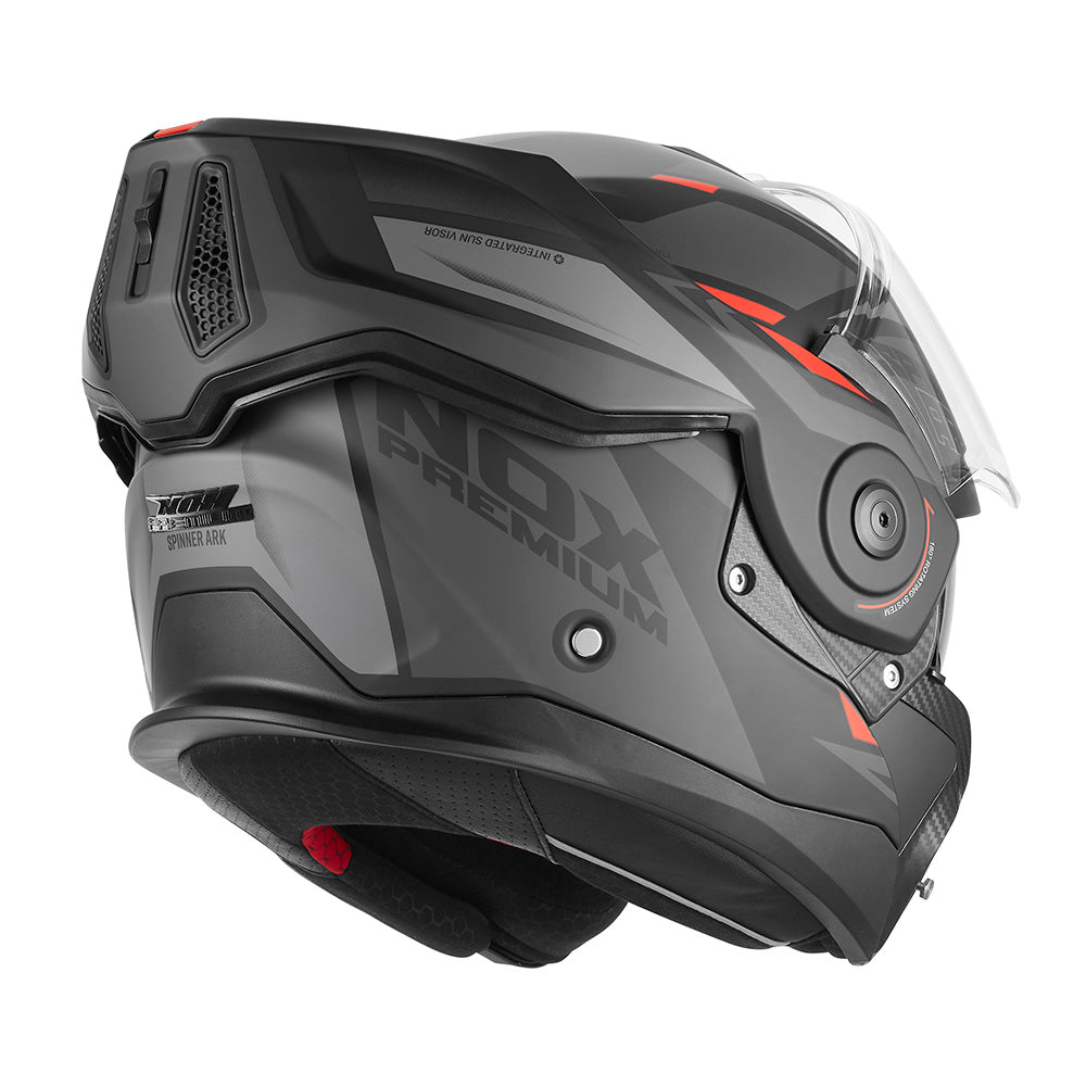 Casque Moto Modulable Spinner Ark Noir Mat Rouge | NOX - LE PRATIQUE DU MOTARD
