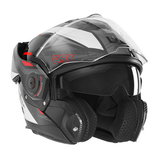 Casque Moto Modulable Spinner Ark Blanc Rouge Noir | NOX - LE PRATIQUE DU MOTARD