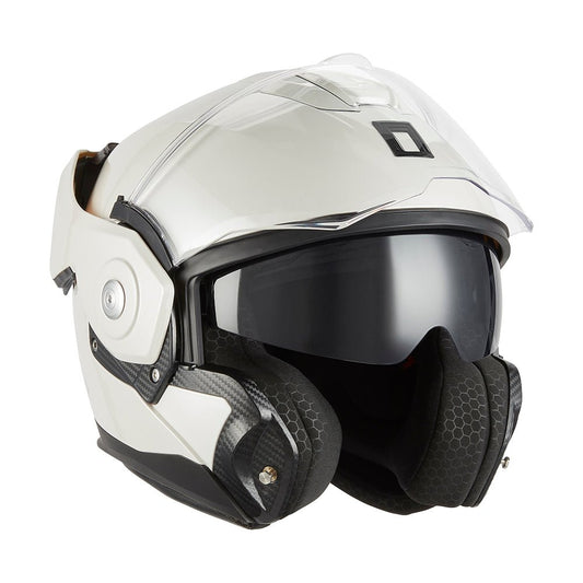 Casque Moto Modulable Spinner Blanc Perle | NOX - LE PRATIQUE DU MOTARD