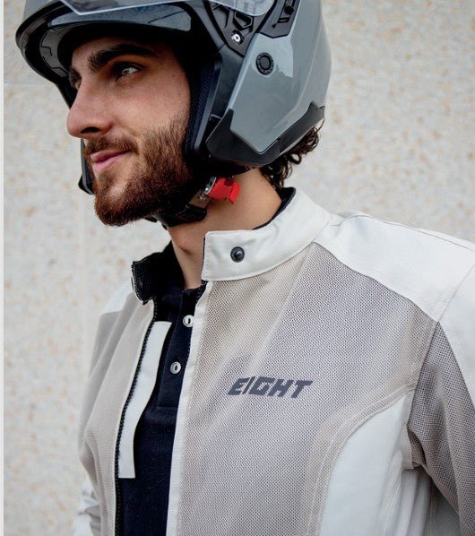 Blouson Moto Été Homme | Aéro - Flow “Sand” (blanc crème) - LE PRATIQUE DU MOTARD