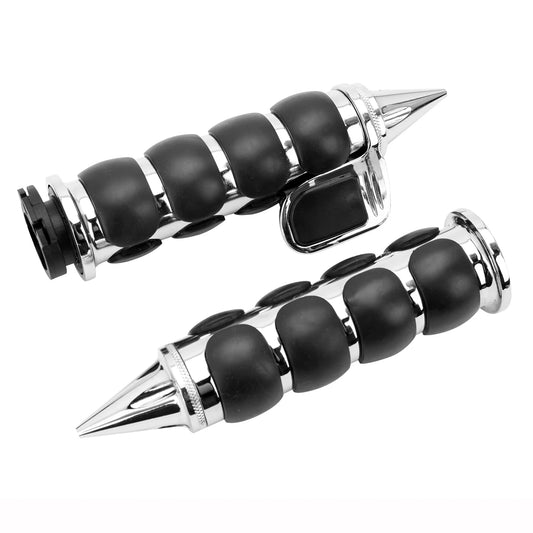 Poignées Moto avec repose main pour Custom Harley & Cruiser | 25mm Chrome - LE PRATIQUE DU MOTARD