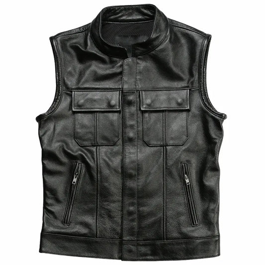 Gilet cuir biker Harley Davidson - SOA - LE PRATIQUE DU MOTARD