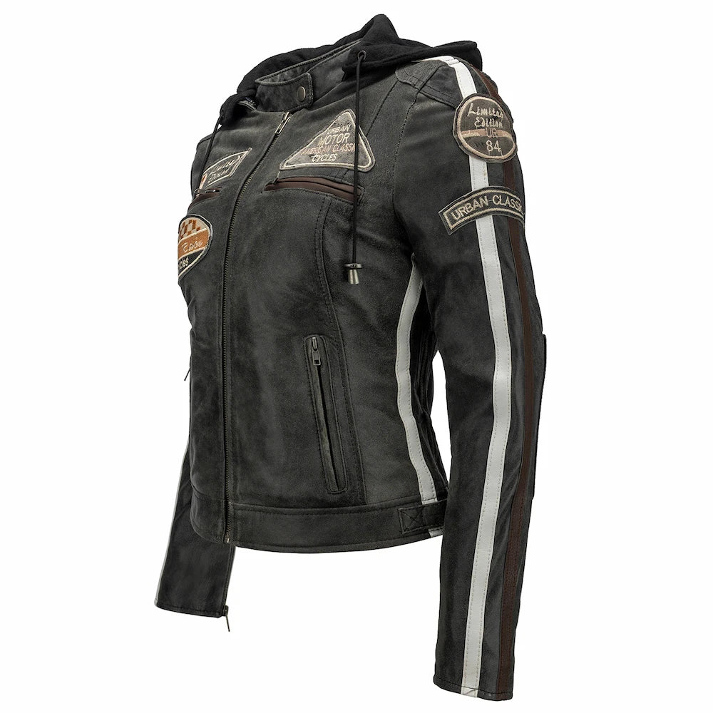 Blouson cuir moto rétro chic pour femme | LEGENDARY 58™ - LE PRATIQUE DU MOTARD