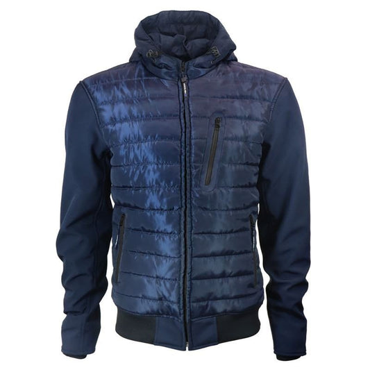 Veste Moto Softshell Homme Harisson Aspen Bleu CE - LE PRATIQUE DU MOTARD