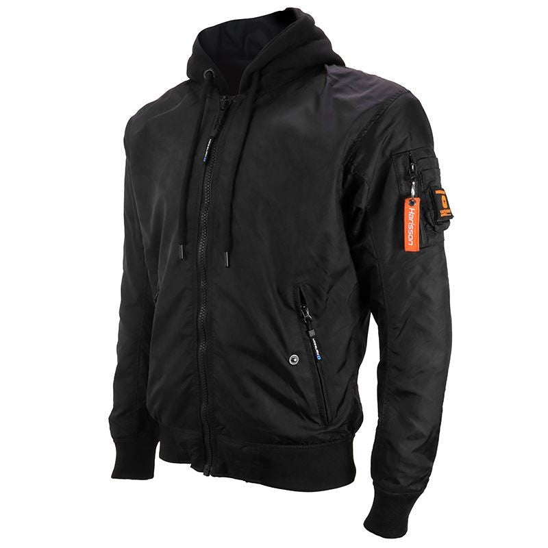 Bombers Moto Maxtex 300d Homme Harisson Maverick Noir CE - LE PRATIQUE DU MOTARD