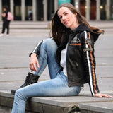 Blouson cuir moto rétro chic pour femme | LEGENDARY 58™ - LE PRATIQUE DU MOTARD