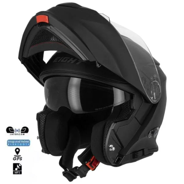 Casque moto bluetooth - Noir Mat - LE PRATIQUE DU MOTARD